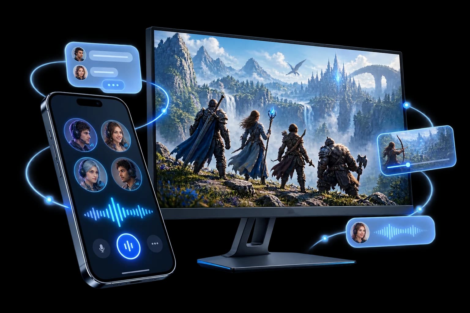 Game and mobile communication experiences connected through Youme